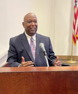 Man speaking at podium