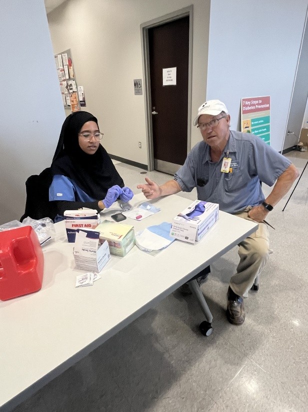 man getting a medical test