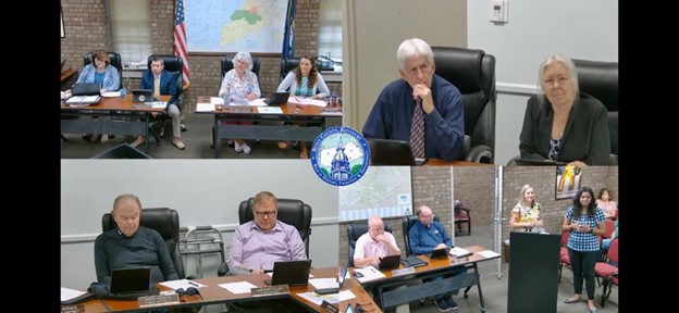 photo collage of fiscal court presentation