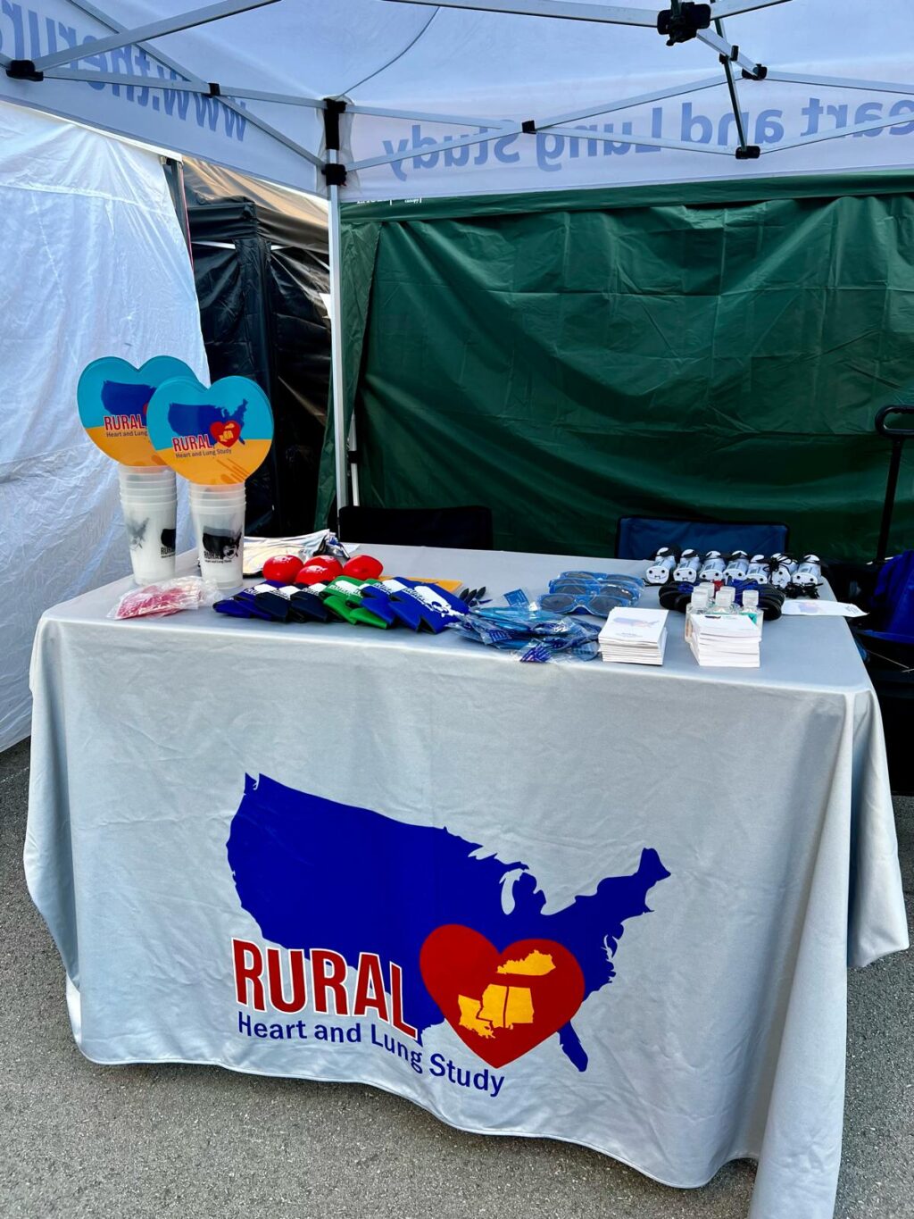 RURAL event table with swag on it